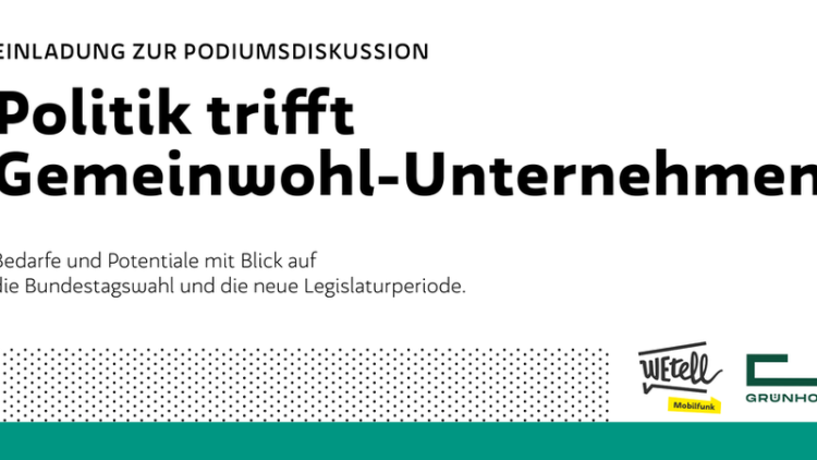 Einladungsgrafik von "Politik trifft Gemienwohlunternehmen"